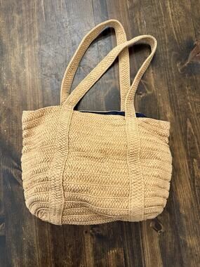 Draper James Everyday Shoulder Bag Natural Straw Handbag Tote Beach Coastal
